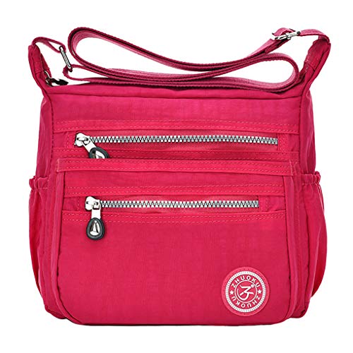 Women Crossbody Bag Multi Pocket Casual Messenger Bag Nylon Shoulder Handbag Waterproof Ladies Travel Purse