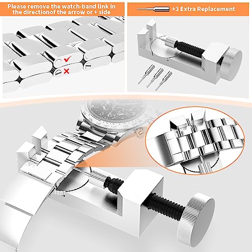 Watch Link Removal Kit, BYNIIUR Watch Repair Kit, Watch Case Opener Spring Bar Tools, Watch Battery Replacement Tool Kit, Watch Band Link Pin Tool Set with Carrying Case and Instruction Manual3