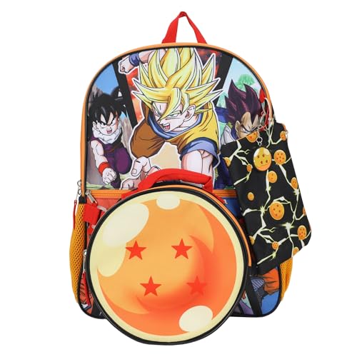 Bioworld Dragon Ball Z Anime Heros 5 peças conjunto de mochila 40,6 cm para meninos