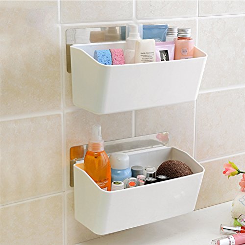 BESTOMZ Vassoio bagno doccia scaffali senza