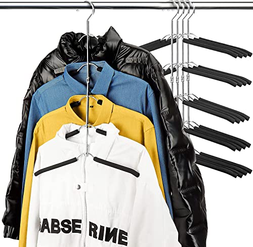 Perchas para Abrigos, 5 Paquetes de Perchas Que ahorran Espacio, Perchas Plegables para Ropa, Perchas de Acero Inoxidable para suéteres Camisas Antideslizantes Organizador de Almacenamiento Cover