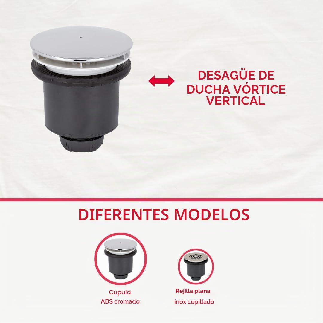 Wirquin, gris 30723746 Tourbillon D90 vertical con cúpula de ABS