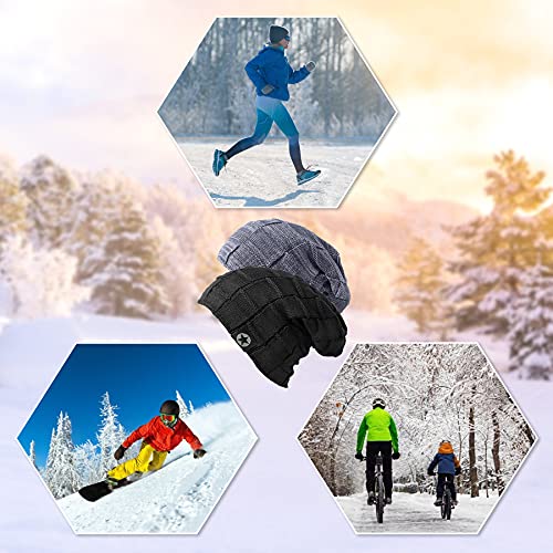2pezzi Cappello Uomo Invernali, Berretto Uomo Caldo in Maglia, Beanie Sportivi all'Aperto - Image 9