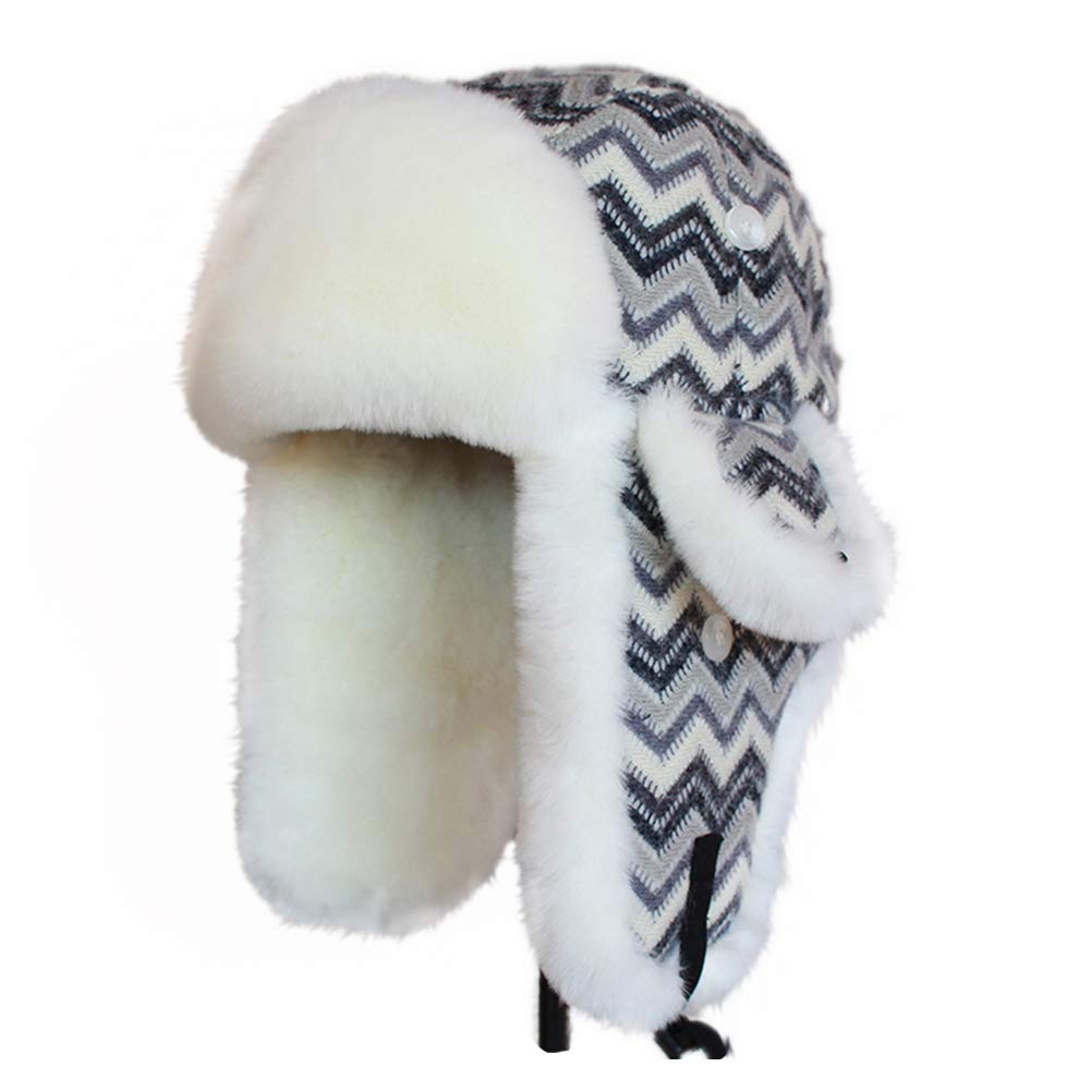 DongBao Gorro de Invierno Térmico Gorro de Aviador con Caliente Orejeras Sombrero de Esquí Ciclismo Ushanka de Piel sintética
