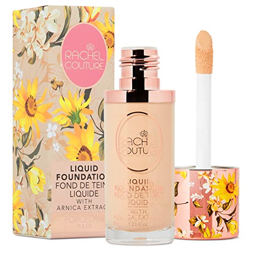 Rachel Couture Lightweight Liquid Foundation With Buildable Coverage | Vegan & Cruelty-Free | Skin-Nourishing Arnica Extract Infusion - 1.18 Fl Oz - Porcelain #TOP14