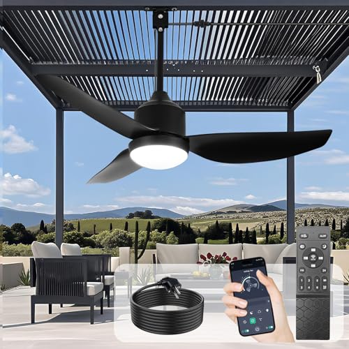 Deckenventilator für den Außenbereich mit Beleuchtung:...