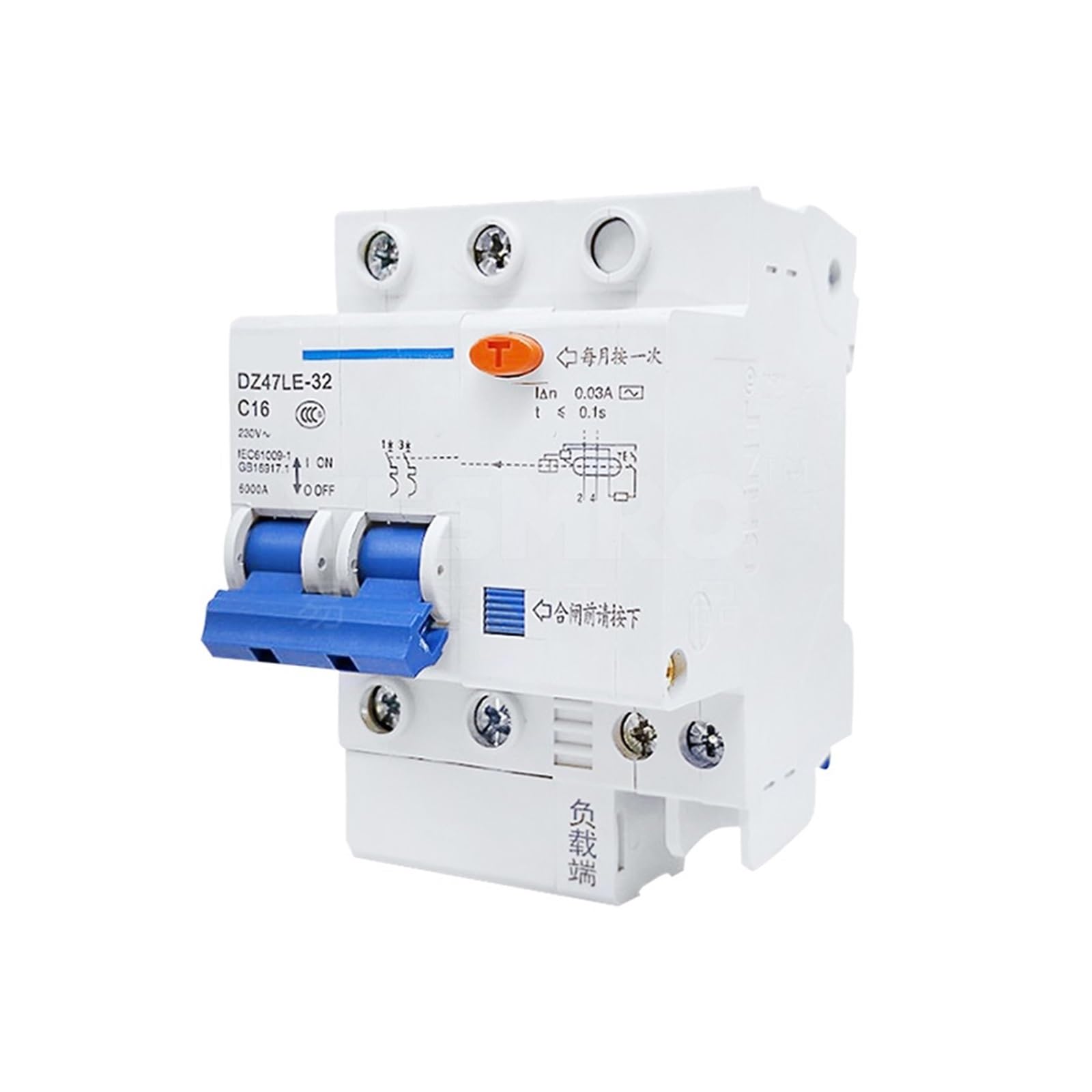 Disjoncteur différentiel DZ47LE-32 sécuriser ligne électrique 2P D16 100 mA