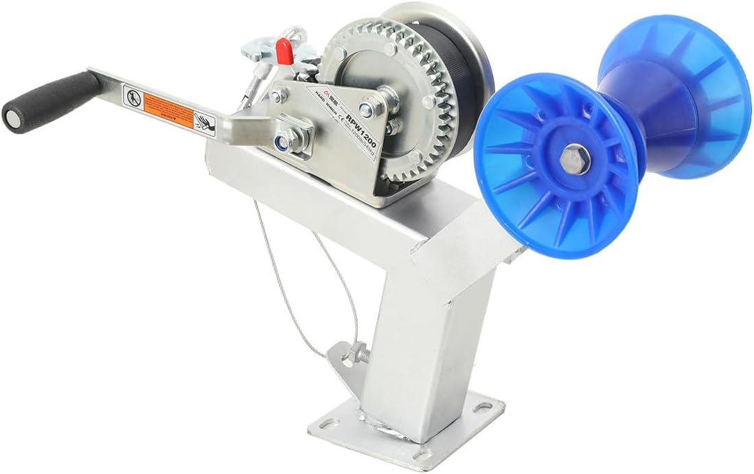 Boat Trailer Winch Stand Adjustable with Roller, Boat Trailer Winch Post for Motorboats Fishing Boats Speedboats, Fits Trailer Frames: up to 3 Wide by 4 Tall