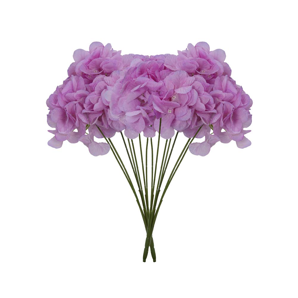 YATAI Artificial Silk Hydrangea Flower Bunch Arrangements Large Fake Floral Bundles Home Wedding Bouquet Table Centerpieces Party Decoration -Purple (2)
