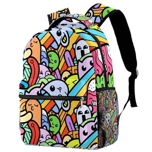 Sac à dos d'école ado fille garçon sac de voyage décontracté multicolore