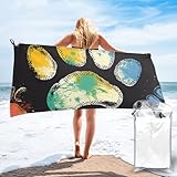 Photo Gallery jtnwec telo mare colorato con stampa di zampe di cane nere ad asciugatura rapida, 150 x 80 cm, asciugamano in microfibra senza sabbia, morbido asciugamano assorbente con borsa in pvc Photo Gallery jtnwec telo mare colorato con stampa di zampe di cane nere ad asciugatura rapida, 150 x 80 cm, asciugamano in microfibra senza sabbia, morbido asciugamano assorbente con borsa in pvc