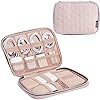 BELALIFE Portable Travel Cable Organizer Bag, Tech Storage Bag for Cord, Charger, Phone, Earphone, Hard Drive, USB, SD Card and Electronic Accessories, Pink