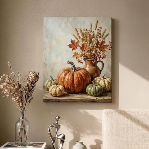 Lienzo decorativo para pared rústico de hojas de arce naranja otoñal, 40,6 x 50,8 cm 2
