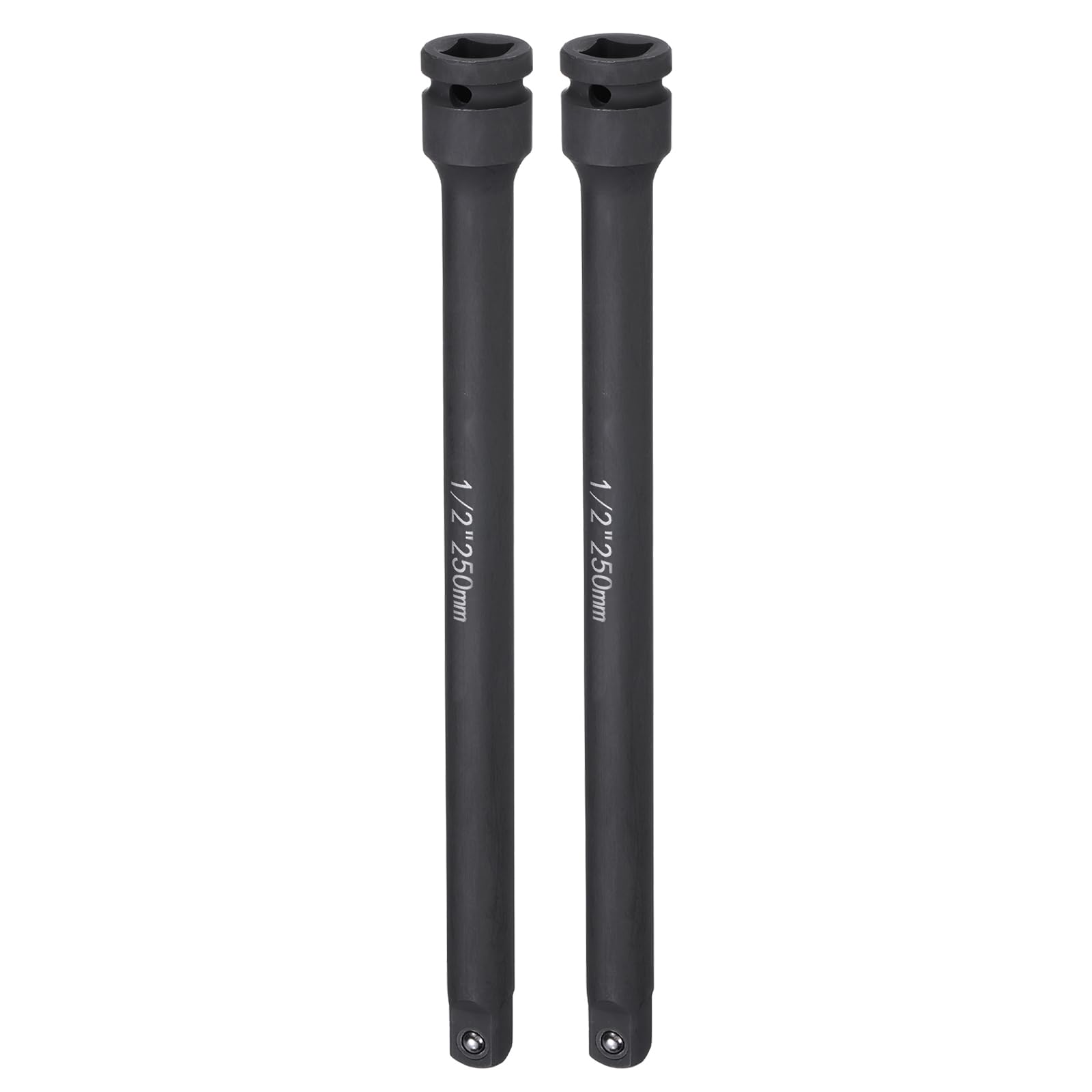 sourcing map 2pcs Impact Socket Extension Bar 1/2" Square Drive 10" Long CR-V Steel Extension Rod Ratchet Wrench Driver Adapter for Axle Nut Sockets, Black