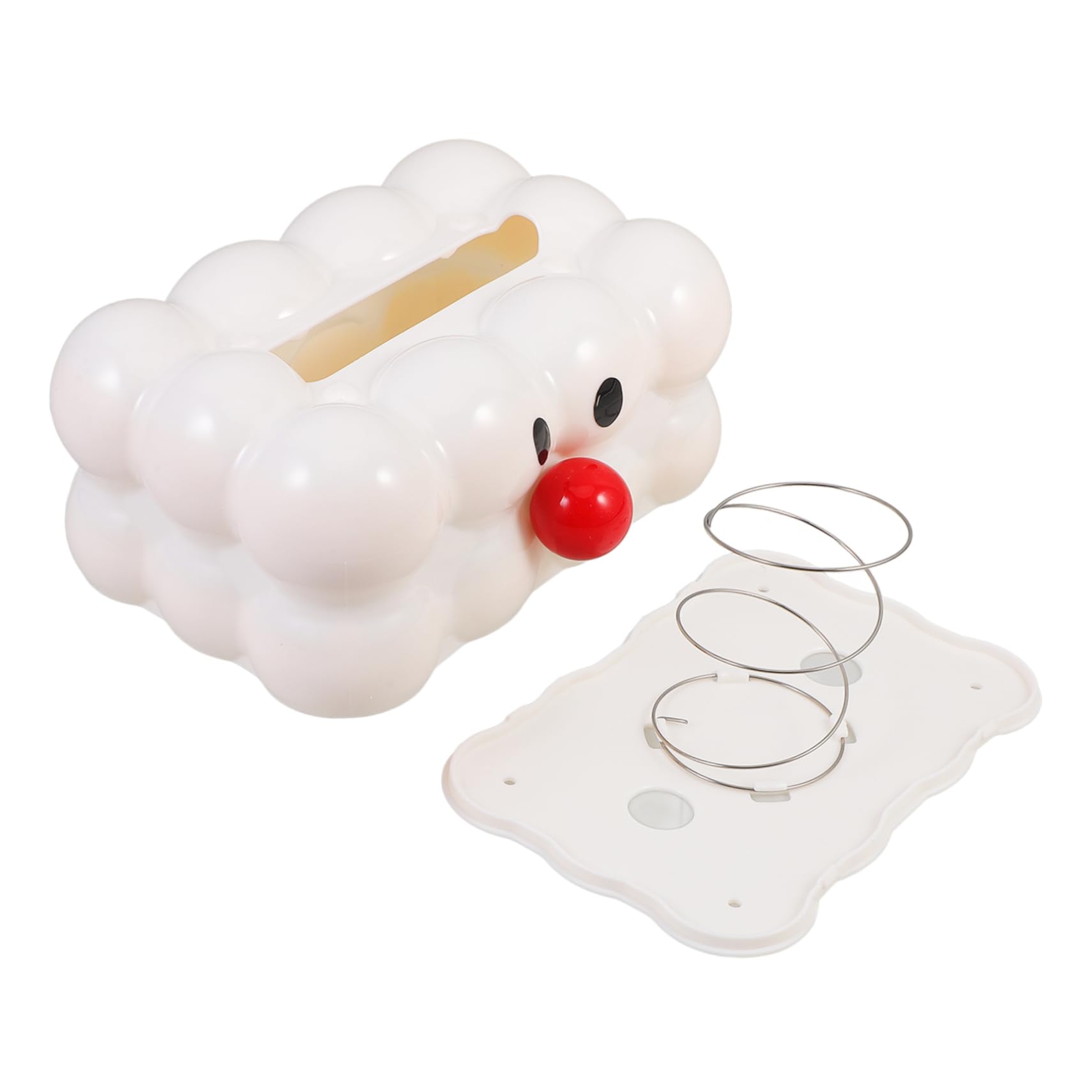 SOLUSTRE Vehicle Tissue Dispenser Red Nose Paper Box Napkin Organizer Desktop Tissue Holder Large Capacity Easy to Use