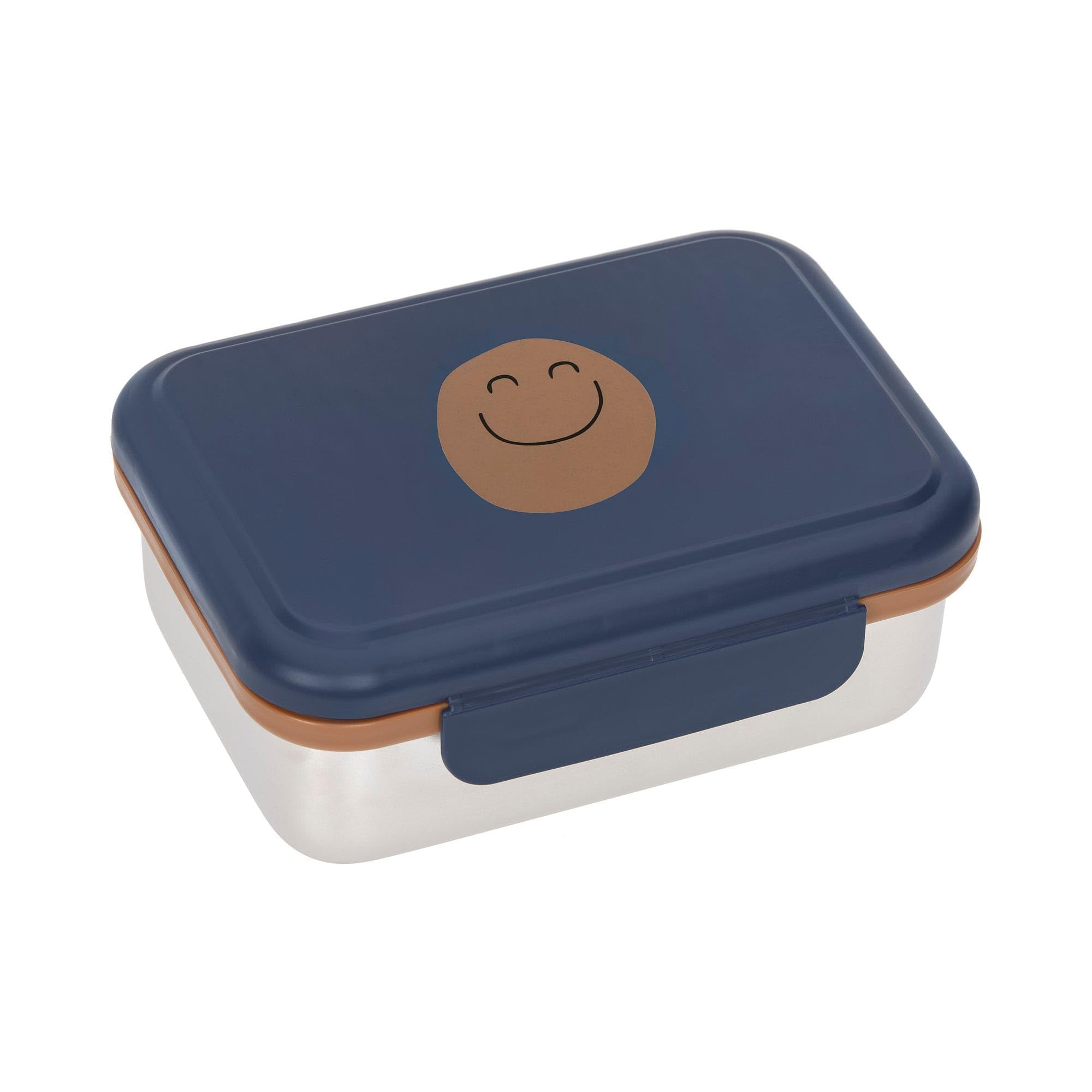 LÄSSIG Children's Lunch Box Stainless Steel Little Gang Smile Navy