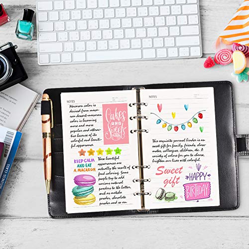 A6 PU Leather Notebook Binder,Refillable 6-Ring Budget Binder for A6 Filler Paper Binder Pockets,Personal Organizer Planner Binder with Magnetic Buckle & Self-Adhesive Label（Brown+Black ） - Thumbnail 6