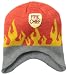 Kidorable Red Fireman Soft Acrylic Knit Hat for Boys w/Fun Flames Fire Chief Badge 1 Size Fits Most
