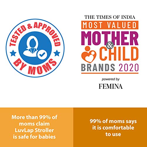 LuvLap-Sunshine-StrollerPram-Easy-Fold-for-Newborn-BabyKids-0-3-Years-Orange LuvLap Sunshine Stroller/Pram, Easy Fold, for Newborn Baby/Kids, 0-3 Years (Orange)