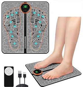 EMS Fußmassagegerät,Fußmassageg... Elektrisch,Faltbares und Tragbares Elektrisches Fußmassagegerät zur Durchblutungs-und Muskelschmerzlinderung,8 Modi und 19 Intensitäten