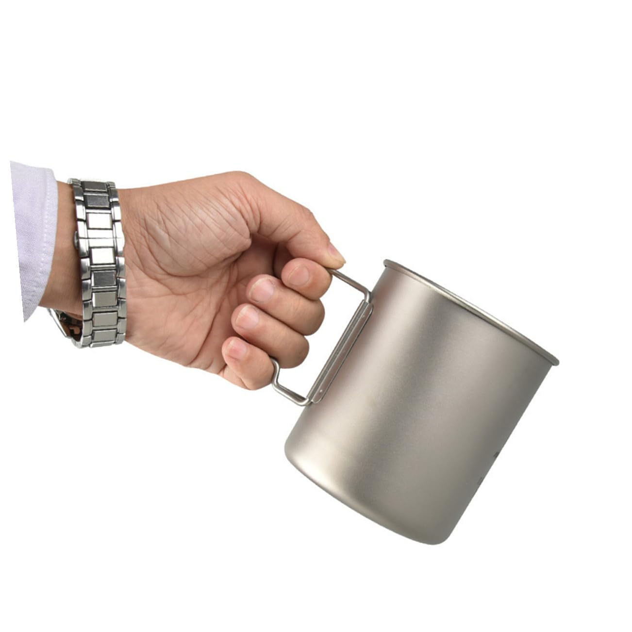 BESPORTBLE Gobelet à Poignée Pliable 750ml en Titane pour Randonnée