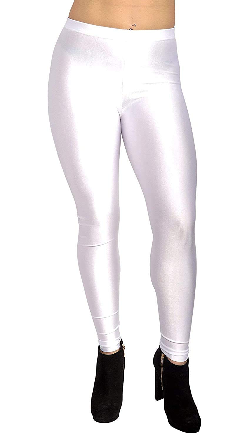 srisaras Premium White Satin Spandex Leggings for Women and Girls (2XL Size)-picture-13