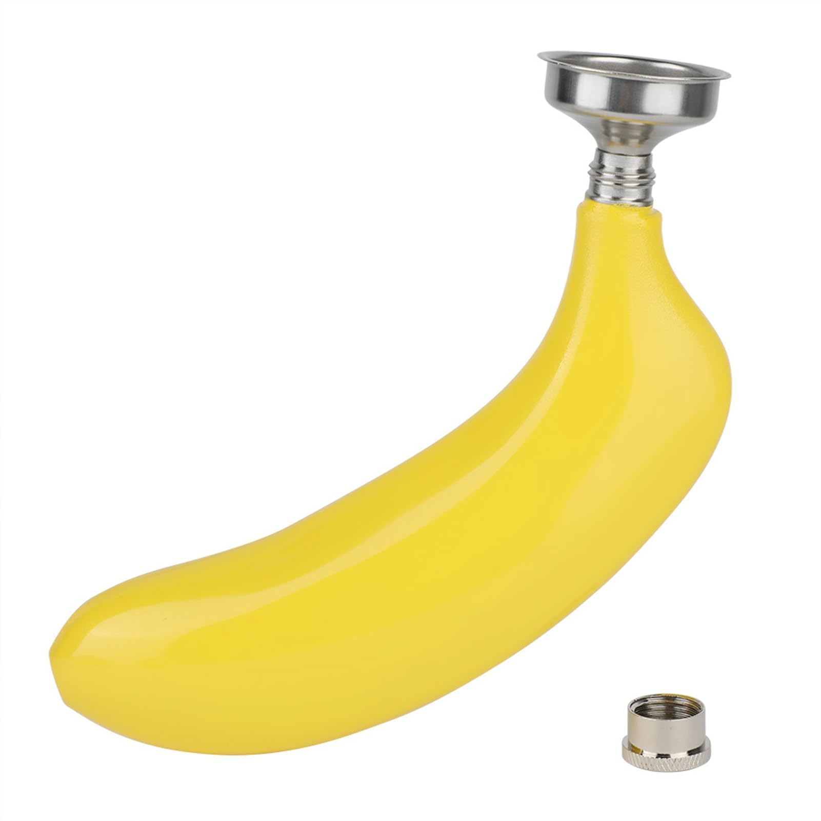 Kieszonkowa butelka na whisky, 140 ml, 16 x 8 x 3,3 cm, w kształcie banana, na alkohol, kieszonkowa butelka z lejkiem, szczelne piersiówki, do podróży, wędkowania, wędrówek