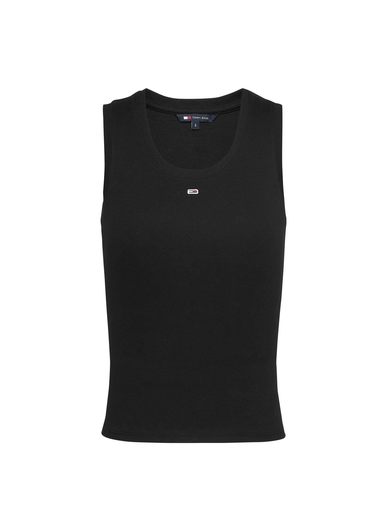 TOMMY JEANS Women’s Essential Rib Slim Fit Tank Top, Black (Black), M