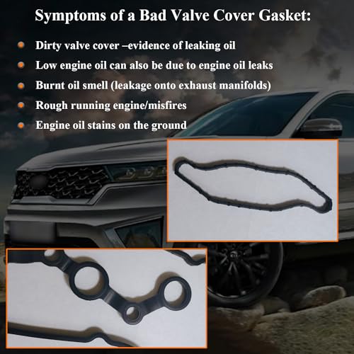 Image of 22441-2GGB0 VS50892 Valve Cover Gasket Set Fit for 2015-2020 Hyundai Sonata Santa Fe 2.0L 2.4L, Engine Cylinder Valve Cover Gasket for 2016-2020 Kia Sorento Optima 2.0L 2.4L Replace OE# 224412GGB0
