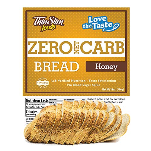 ThinSlim Foods Zero Net Carb Keto Bread | Low Carb Bread | Honey (Pack of 1)
