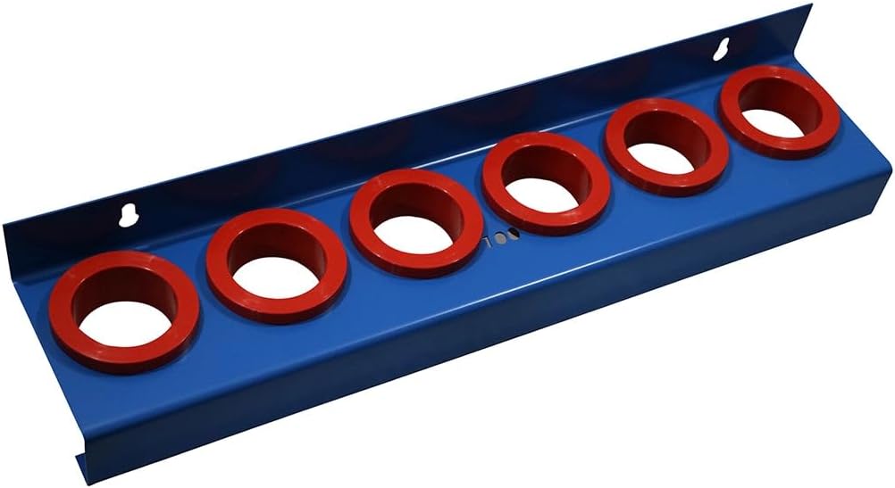 Uratech CNC Tool storage – Machine or Wall mount | CAT50 - BT50 - DV50 - NMTB50 - ISO 50 Taper CNC Holders | 6 Holder capacity | Cold rolled steel | Powder coated | Durable red nylon inserts