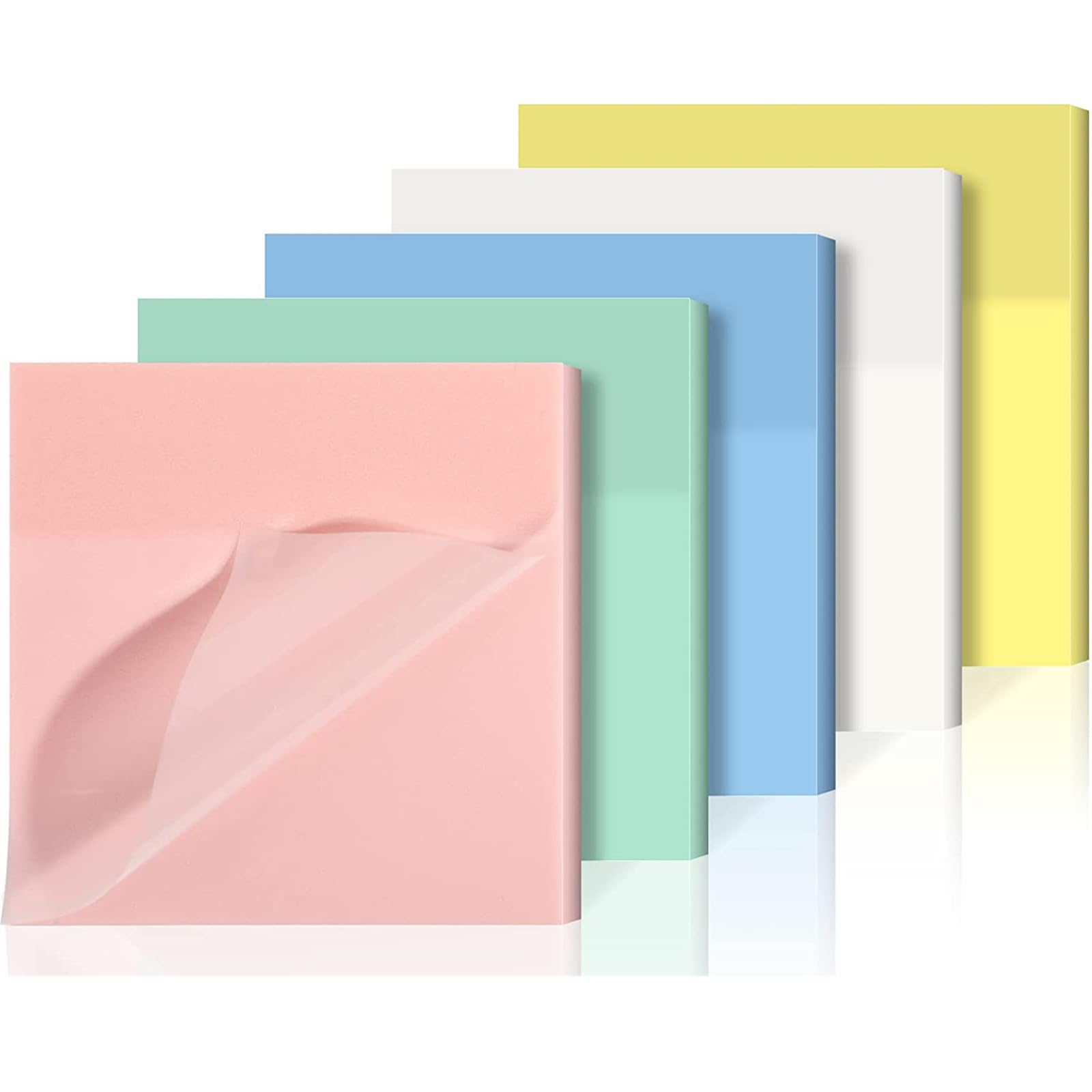 Transparent Sticky Notes, 250 Sheets 3 x3 inch Pastel Sticky Pads Clear Sticky Notes Self-Stick Notes Waterproof Translucent Memo Notepads for Reading, Learning, Meeting, School Annotation Supplies