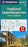 KOMPASS Wanderkarte Vogtland, Saaletalsperren, Plauen, Klingenthal: 4in1 Wanderkarte 1:50000 mit Aktiv Guide und Detailkarten inklusive Karte zur ... Langlaufen. (KOMPASS-Wanderkarten, Band 805) - Herausgeber: KOMPASS-Karten GmbH 