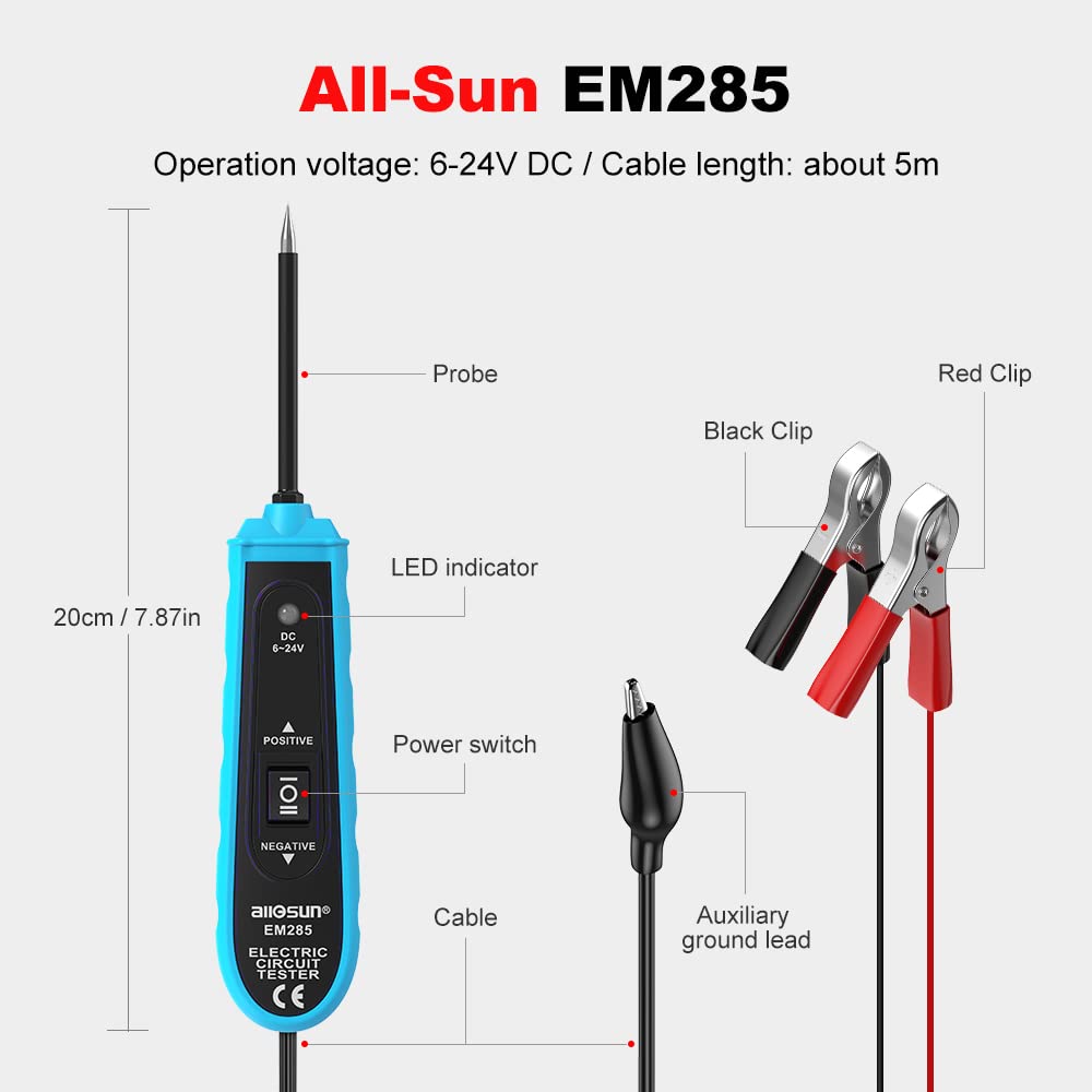Vegena Kit de sonde de circuit d'alimentation, testeur de circuit
