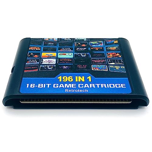 Image of Retrotech 196 In 1 V2 Multi Game Cartridge For Sega Genesis Console - Includes Retrotech Printed Instructions