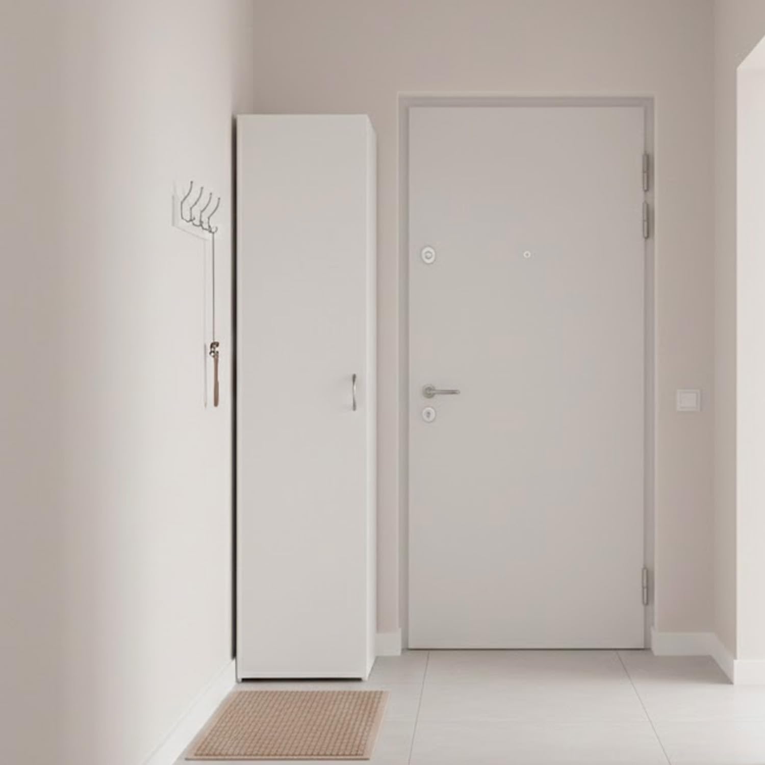 Bricozone Armadio 1 Anta Salvaspazio Mobile Compatto Con Ripiani Interni Design Moderno Minimal Colore Bianco Per Ingresso Bagno Lavanderia Camera Da Letto