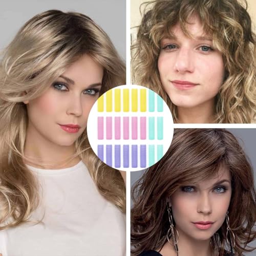EIHI Lockenwickler Kurze Haare Selbsthaftend Haftwickler Kleine Locken Set Friseursalon Lockenwickler über Nacht Haarwickler Styling-Tools mit 1 Packung Rattenschwanzkamm Werkzeuge, 25 Stück