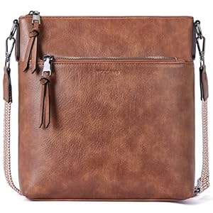 Roulens Trendy Crossbody Bag for Women,Lightweight Medium Crossbody Purse Soft Leather Women’s Shoulder Handbags with Adjustable Wide Strap
