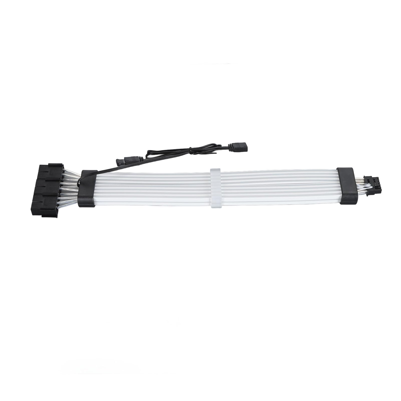 Câble d'extension ARGB, câble d'extension d'alimentation ARGB en Silicone 12 Plus 4 Broches vers 3x8 Broches, câble PC ARGB coloré avec éclairage 3 côtés, Fil plaqué Argent