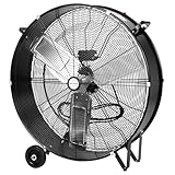 BILT HARD 34 inch 3-Speed Industrial Heavy Duty Shop Fan, 15000 CFM High Velocity Drum Fan for Workshop, Warehouse, Garage, Commercial and Factory - Black, UL Listed