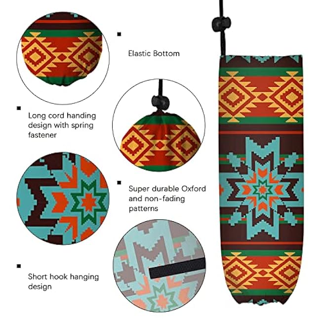 Cute Plastic Bag Holder,Abstract Ethnic Pattern,Grocery Bags Dispenser,Shopping Bag Organizer,Gifts for Kitchen Decor