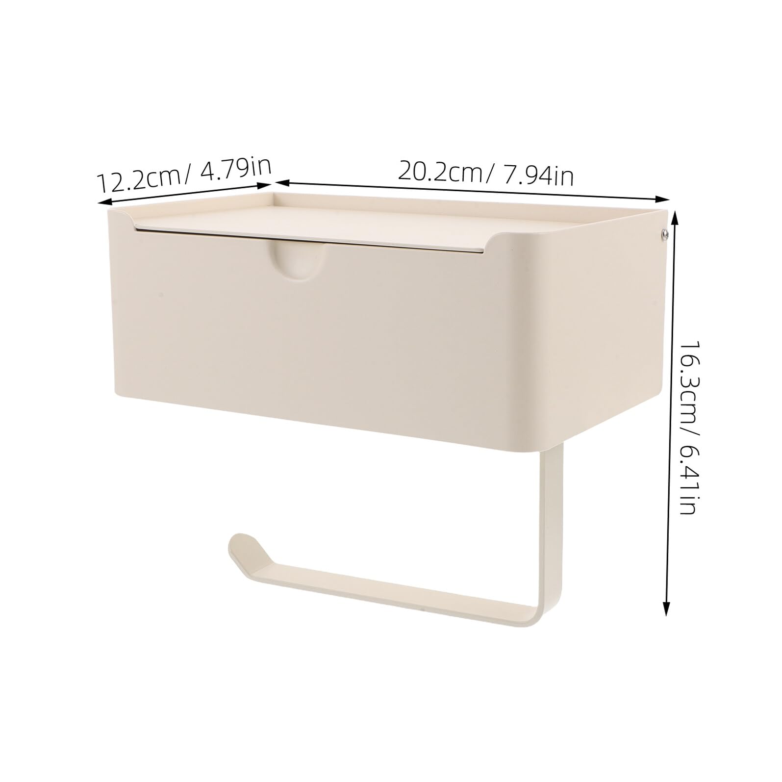 Toilettenpapierhalter ohne Bohren mit Abdeckung Wasserdichter Wandhalter für Badezimmer mit Integriertem Müllbeutelspender Selbstklebend Einfache Montage Cremeweiß