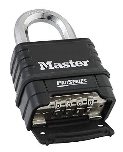 Master Lock Combination Padlock, Bottom, Black/Silver