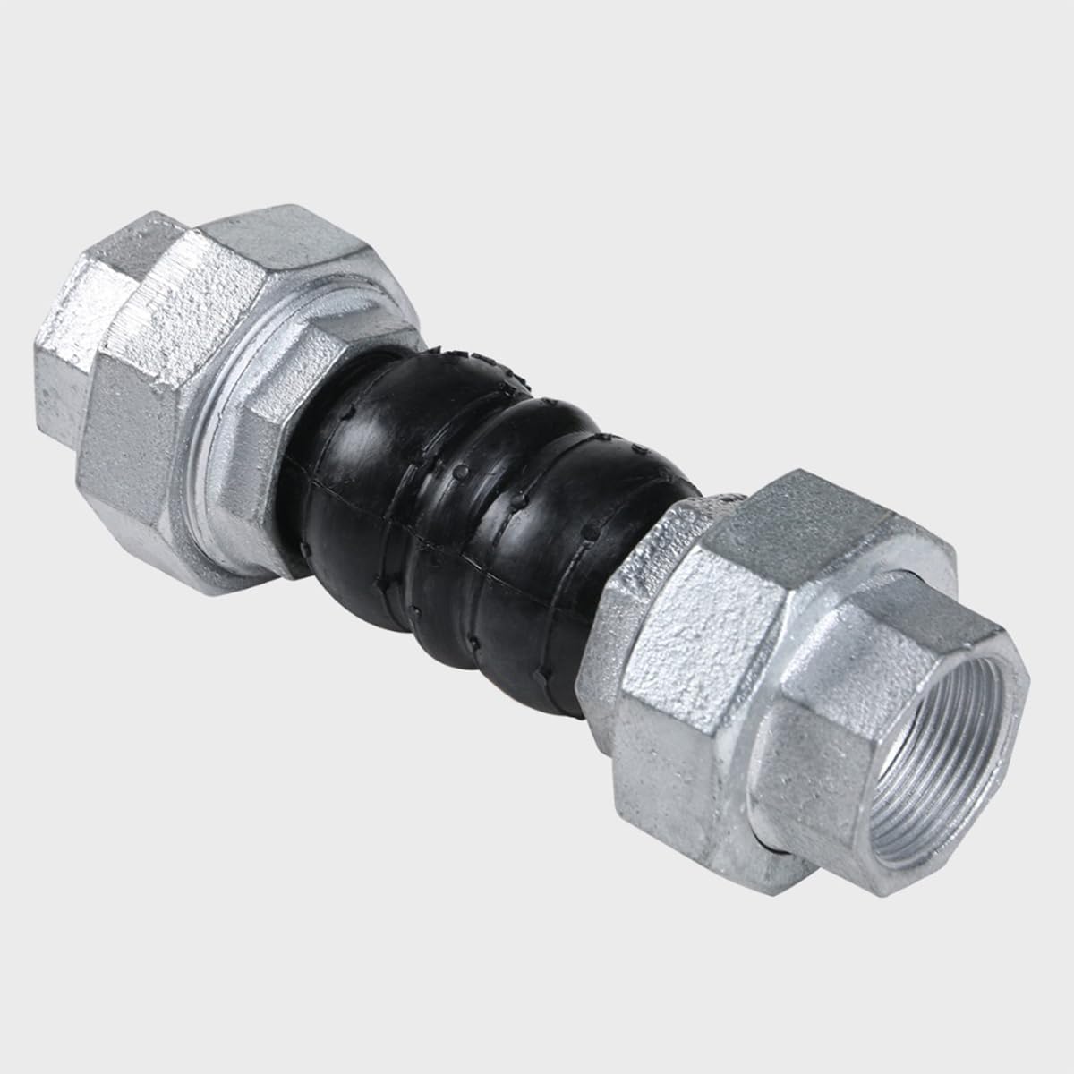 RACO Union Type Double Sphere Threaded Flexible Pipe Fittings, Anti Vibration Flexible Double Ball Rubber Expansion Connector (1 Inch)