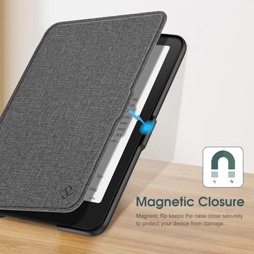 Image of Fintie Case for 7 inch All-New Kindle Paperwhite (12th Generation, 2024) and Kindle Colorsoft Signature Edition - Slim Lightweight Shell PU Leather Protective Cover with Auto Sleep /Wake, Gray