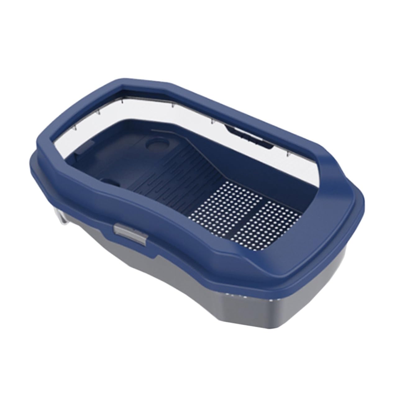 SHINEOFI Tanque para Tortugas Azul con Plataforma para Tomar Sol Doble Uso Agua y Tierra Terrario de Alimentación Resistente y Fácil de Limpiar para Mascotas Reptiles