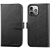 Produktbild LENSUN Hülle für iPhone 13 Pro Max Handyhülle Leder mit Magnetverschluss, RFID Schutz Kartenfach Lederhülle Klappbar Handytasche Flip Case für iPhone 13 Pro Max  Schwarz(13PM-SW-BK)