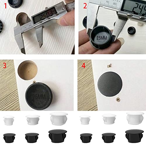 Image of Various Size - Nylon Plastic Hole Plug Round Drill Hole for Holes Cabinet Hole Plugs Black (19 mm - 20 pcs No Box