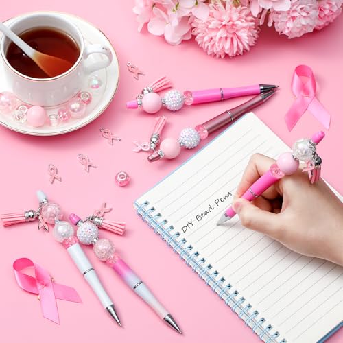 Set de 24 bolígrafos con cuentas para concienciación cáncer de mama miniatura 5