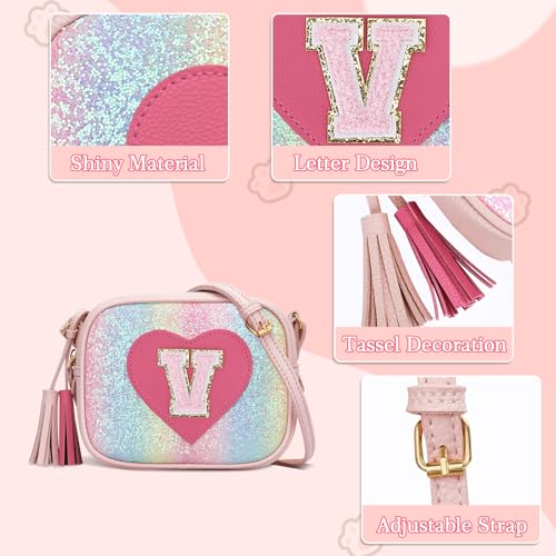 Image of KKXIU Birthday Gifts for Girls Initial Toddler Purse Cute Kids Crossbody Bag
